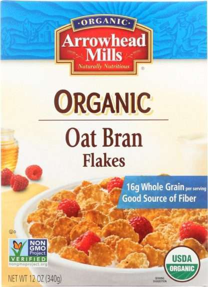 ARROWHEAD MILLS: Organic Oat Bran Flakes, 12 oz
