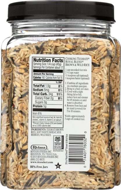 RICESELECT: Royal Blend Whole Grain Texmati Brown and Wild Rice, 28 oz