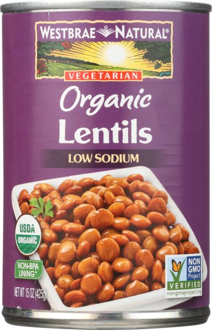 WESTBRAE NATURAL: Vegetarian Organic Lentil Beans, 15 oz