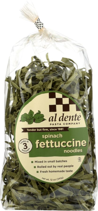 AL DENTE: Spinach Fettuccine Pasta, 12 oz