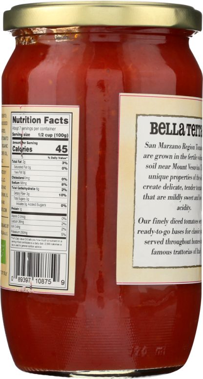 BELLA TERRA: Diced Italian Plum Tomatoes, 24 oz