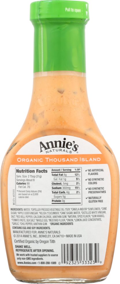 ANNIE'S NATURALS: Organic Thousand Island Dressing, 8 oz