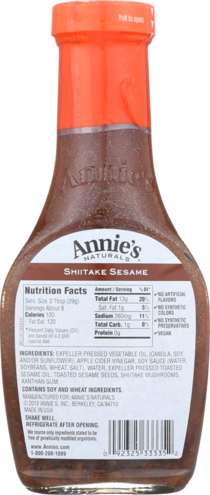 ANNIE'S NATURALS: Dressing Shiitake Sesame, 8 oz