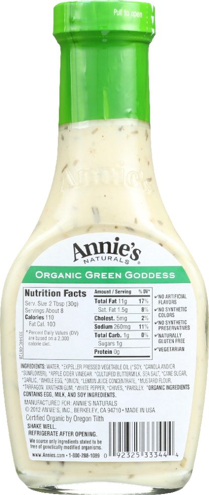 ANNIE'S NATURALS: Organic Green Goddess Dressing, 8 oz