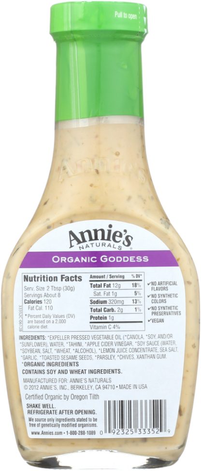 ANNIE'S NATURALS: Organic Dressing Goddess, 8 oz