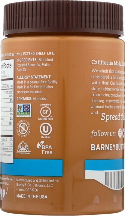 BARNEY BUTTER: Nut Butter Bare Smooth, 16 oz