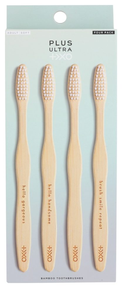 PLUS ULTRA: Toothbrush Bamboo 4Pk, 4 EA