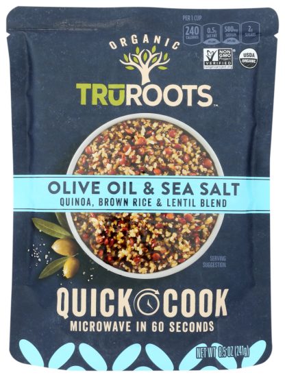 TRUROOTS: Quinoa Brown Rice Lentil Rice Olive Oil and Sea Salt, 8.5 oz