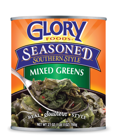GLORY FOODS: Seasoned Mixed Greens, 27 oz