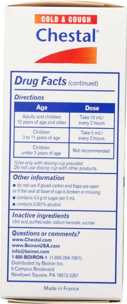 BOIRON: Chestal Cold And Cough Adult, 6.7 oz