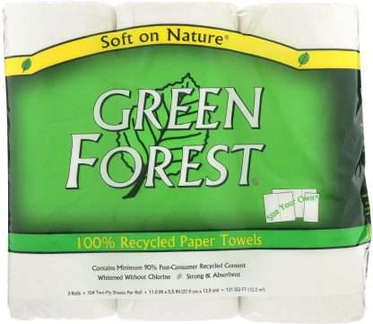 GREEN FOREST: Paper Towels Wht 3Rolls 104Ct, 1 ea