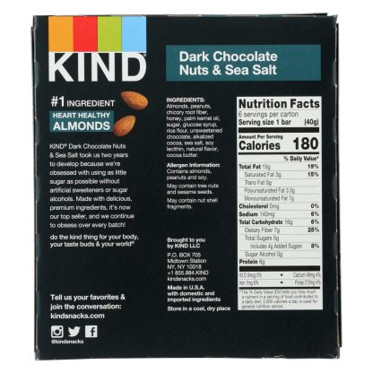 KIND: BAR DRK CHOC NUTS SSALT (8.400 OZ)