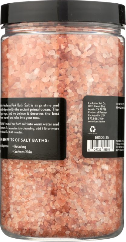 EVOLUTION SALT: Himalayan Pink Bath Salt Coarse Grind, 40 oz
