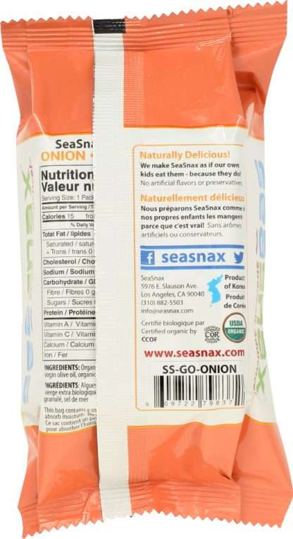 SEA SNAX: Seaweed Snack Grab & Go Onion, 0.21 oz
