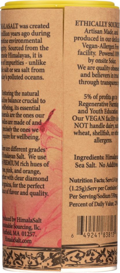 HIMALA SALT: Primordial Himalayan Sea Salt Fine Grain Shaker, 6 oz