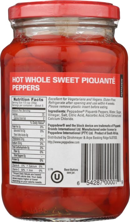 PEPPADEW: Pepper Red Whole Hot, 14 oz