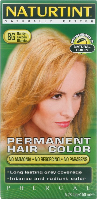 NATURTINT: Permanent Hair Color 8G Sandy Golden Blonde, 5.28 oz