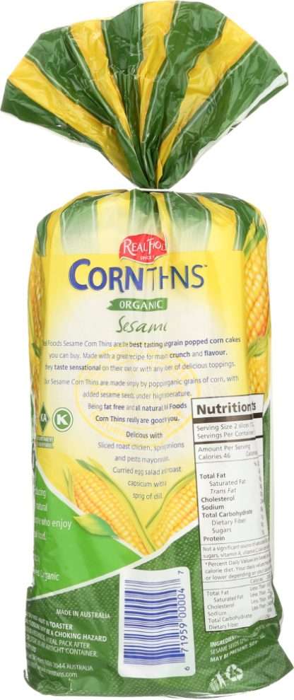 REAL FOODS: Corn Thin Sesame Organic, 5.3 oz