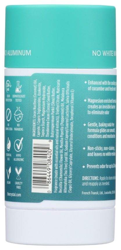 CRYSTAL BODY DEODORANT: Deodorant Cucumber Mint, 2.5 OZ