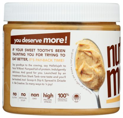 NUTS N MORE: Toffee Crunch High Protein Peanut Butter Spread, 16.3 oz