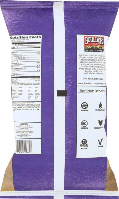 BOULDER CANYON: Malt Vinegar & Sea Salt Kettle Chips, 6.5 oz