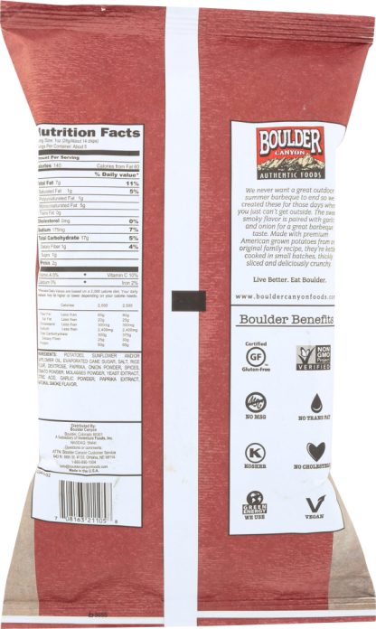 BOULDER CANYON: Hickory Barbeque Kettle Cooked Potato Chips, 5 oz
