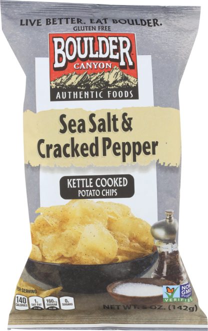 BOULDER CANYON: Sea Salt & Cracked Pepper Kettle Potato Chips, 5 oz