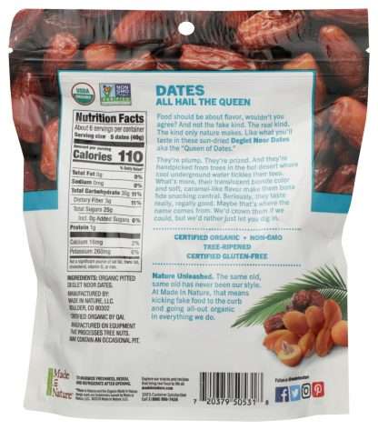 MADE IN NATURE: Dried Deglet Noor Dates, 8 oz