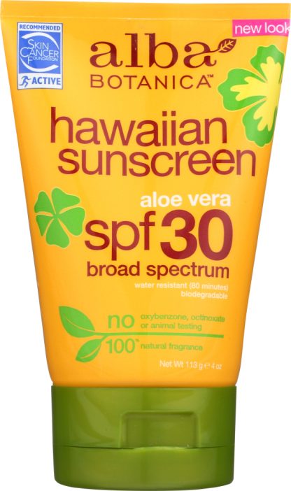 ALBA BOTANICA: Natural Hawaiian Sunscreen SPF 30, 4 oz