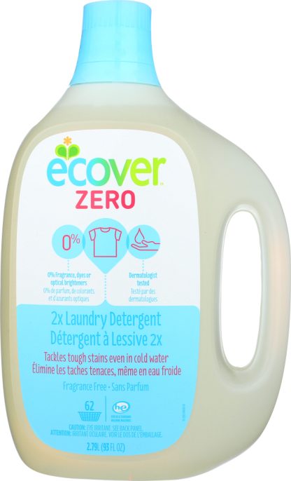 ECOVER: Zero Laundry Detergent 2X Concentrated 62 Loads Unscented, 93 oz
