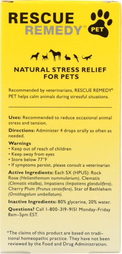 BACH ORIGINAL FLOWER REMEDIES: Rescue Remedy Pet, 0.7 Oz