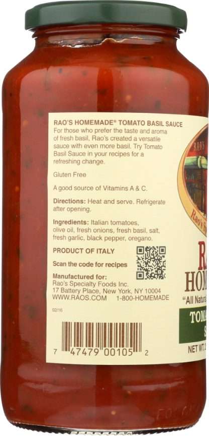 RAOS: Homemade Tomato Basil Marinara Sauce, 24 Oz
