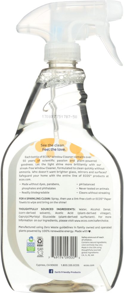 EARTH FRIENDLY: Window Cleaner with Vinegar, 22 oz