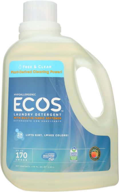 EARTH FRIENDLY: Hypoallergenic Laundry Detergent Free and Clear, 170 oz
