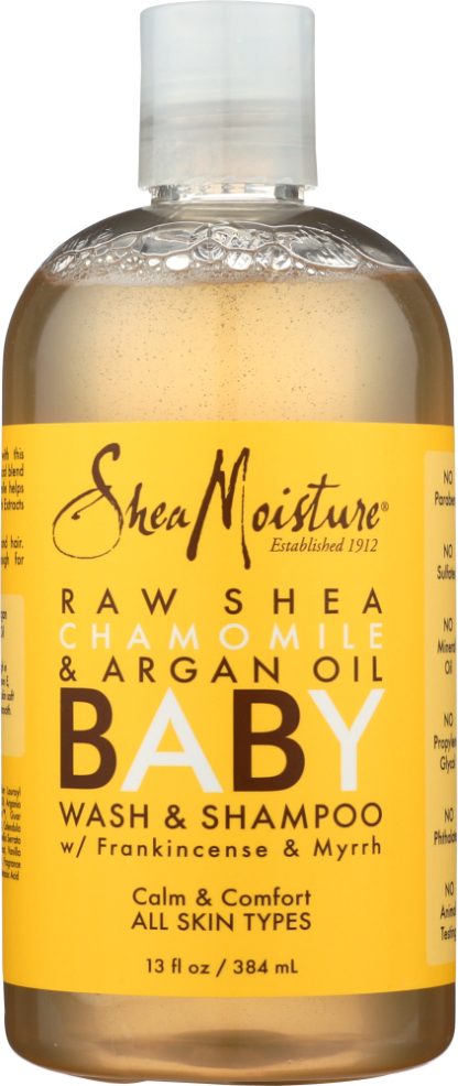 SHEA MOISTURE: Baby Head-To-Toe Wash & Shampoo Raw Shea Chamomile & Argan Oil, 12 oz