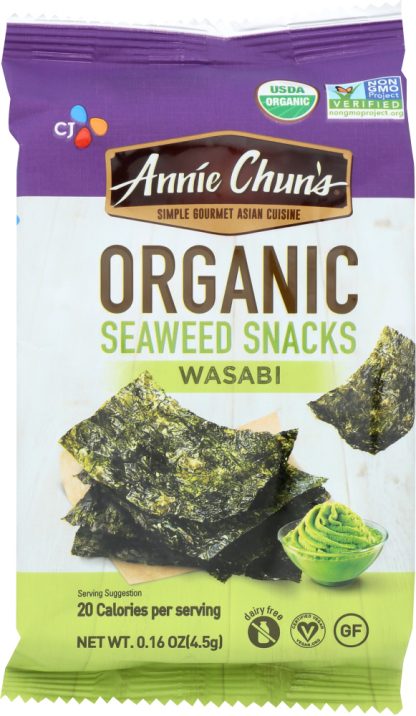 ANNIE CHUNS: Seaweed Snack Wasabi Mini, 0.16 oz