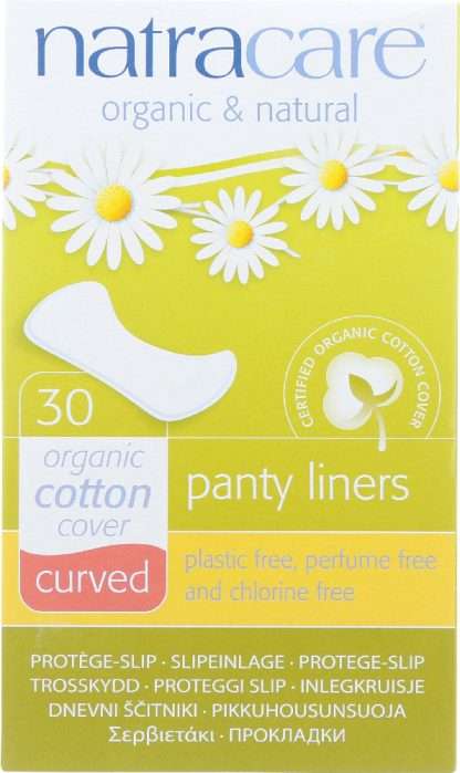 NATRACARE: Organic and Natural Panty Liners Cotton Cover Curved, 30 Liners