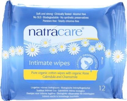 NATRACARE: Organic Cotton Intimate Wipes, 12 Wipes