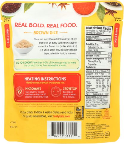 TASTY BITE: Brown Rice & Lentils, 8.8 oz