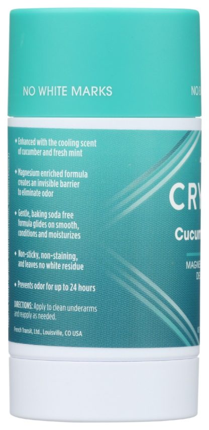 CRYSTAL BODY DEODORANT: Deodorant Cucumber Mint, 2.5 OZ