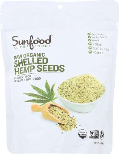 SUNFOOD SUPERFOODS: Organic Shelled Hemp Seeds, 1 lb