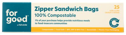 FOR GOOD: Zipper Sandwich Bag, 25 ct
