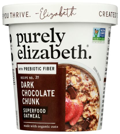 PURELY ELIZABETH: Dark Chocolate Chunk Superfood Oat Cup With Prebiotic Fiber, 1.76 oz