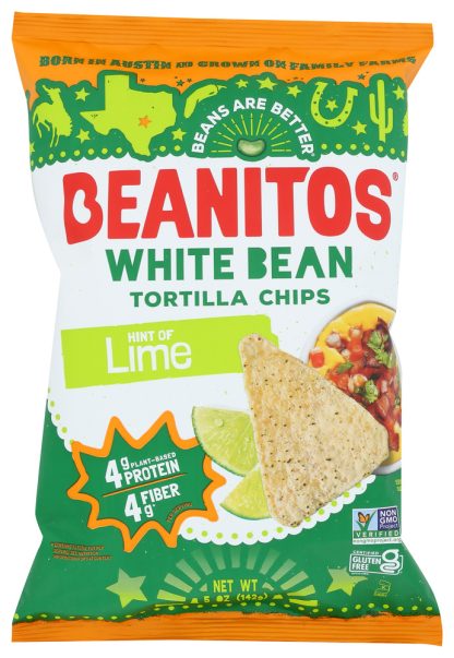 BEANITOS: Lime White Bean Chips, 5 oz