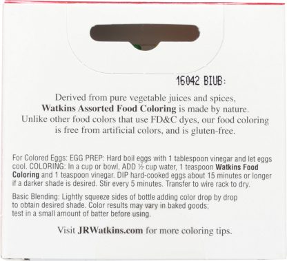 WATKINS: Food Coloring Assorted 4pk, 1.2 FL OZ