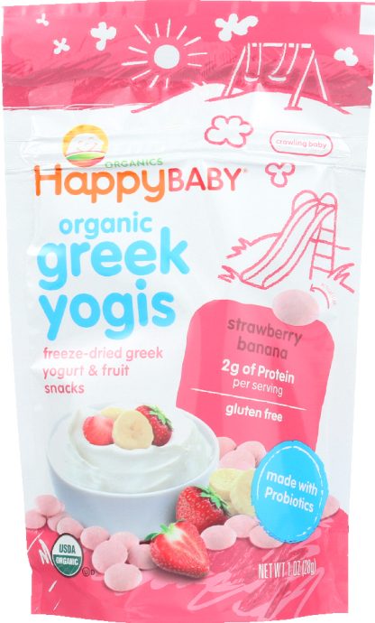 HAPPY BABY: Yogi Greek Yogurt Strawberry Ban Org, 1 OZ