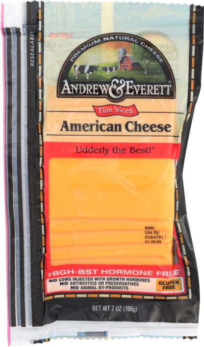 ANDREW & EVERETT: Cheese Yellow American Sliced, 7 oz