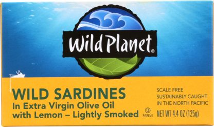 WILD PLANET: Wild Sardines in Extra Virgin Olive Oil With Lemon, 4.4 oz