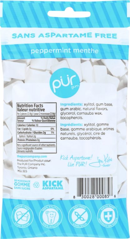 PUR GUM: Peppermint Gum, 2.72 oz