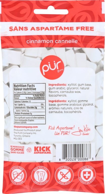 PUR: Gum Sugar-Free Cinnamon Chewing Gum, 2.82 oz